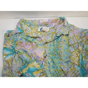 Islander Mens Hawaiian Shirt Button Up Short‎ Sleeve Tropical Large
